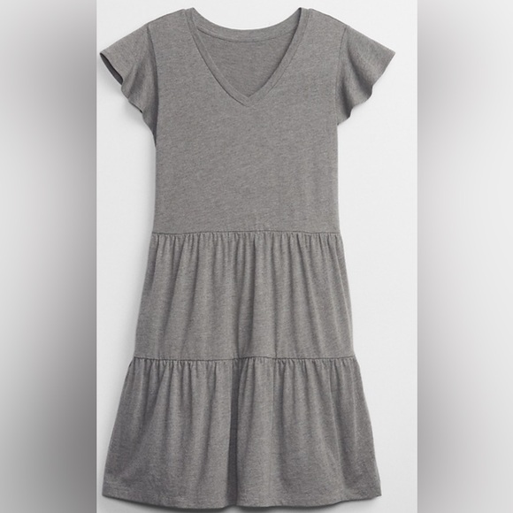 GAP V neck, tiered mini dress with flutter sleeves - size M - Picture 2 of 10